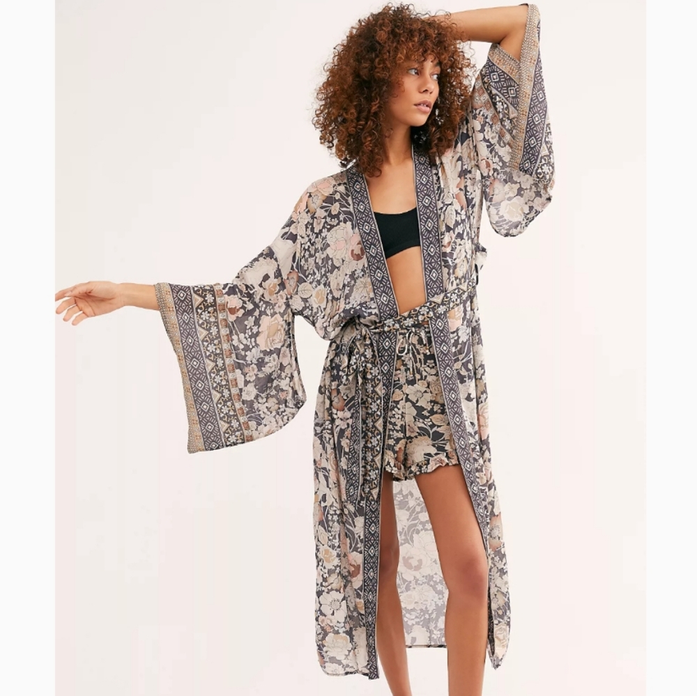 Amethyst Kimono FP x Spell Amethyst Nightfall Kimono Duster S/M robe maxi NWT